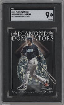Miguel Cabrera from the 2005 Fleer Platinum set graded by SGC and given an overall grade of 9.