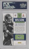 Russell Wilson from the 2012 Panini Contenders set graded by PSA and given an overall grade of 10.