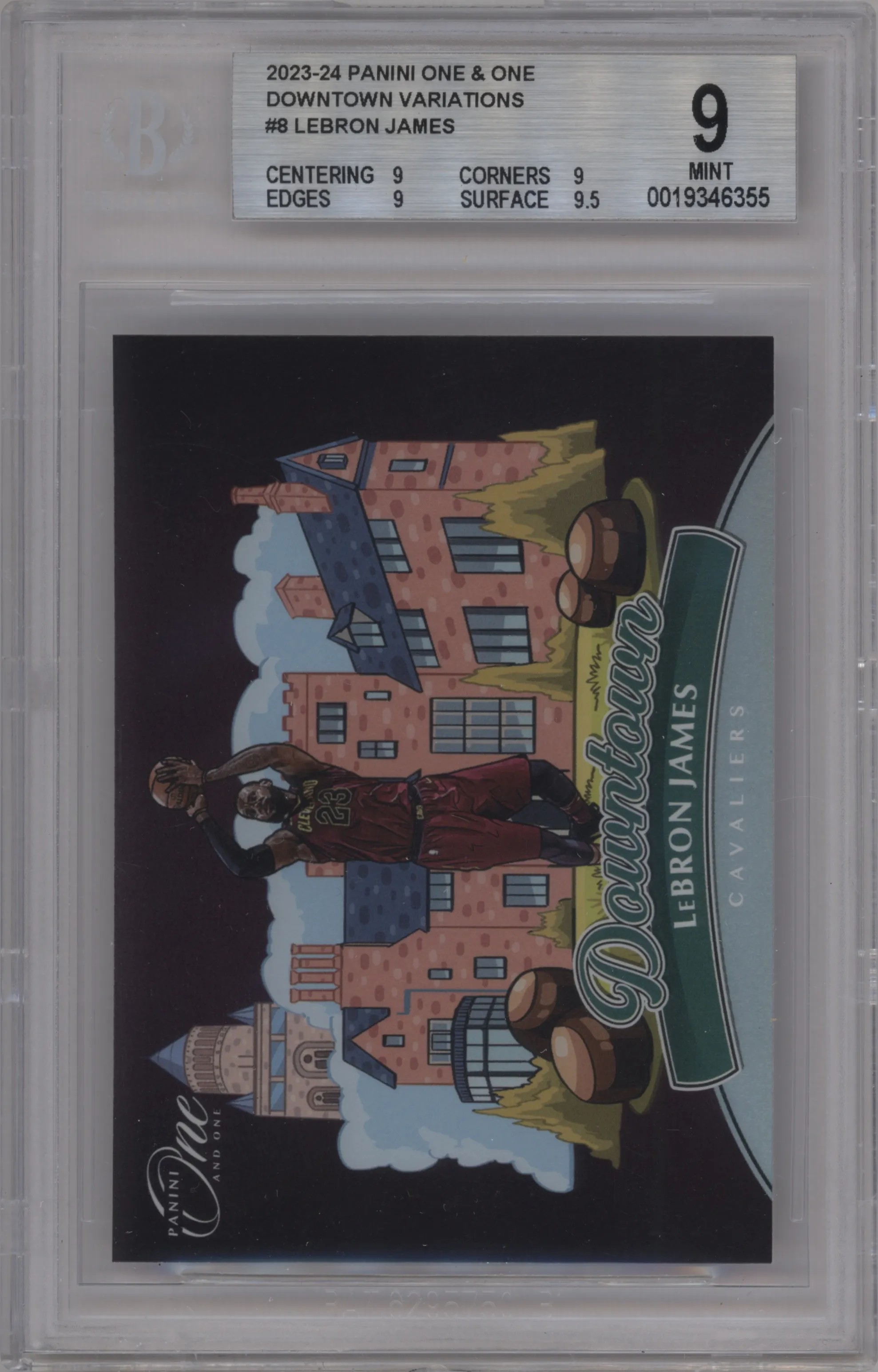 2023 Panini One and One Downtown Var. LeBron James #8 BGS 9