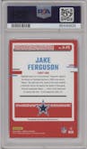 Jake Ferguson from the 2023 Panini Donruss set graded by PSA and given an overall grade of 8.