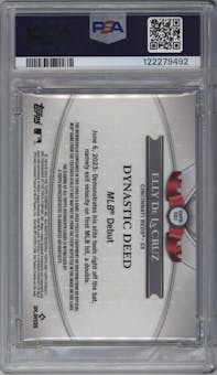 Elly De La Cruz from the 2024 Topps Dynasty set graded by PSA and given an overall grade of 10.