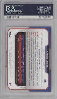 Aaron Judge from the 2015 Bowman Draft set graded by PSA and given an overall grade of 10.