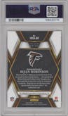 Bijan Robinson from the 2022 Panini Select set featuring a Gold parallel graded by PSA and given an overall grade of 9.