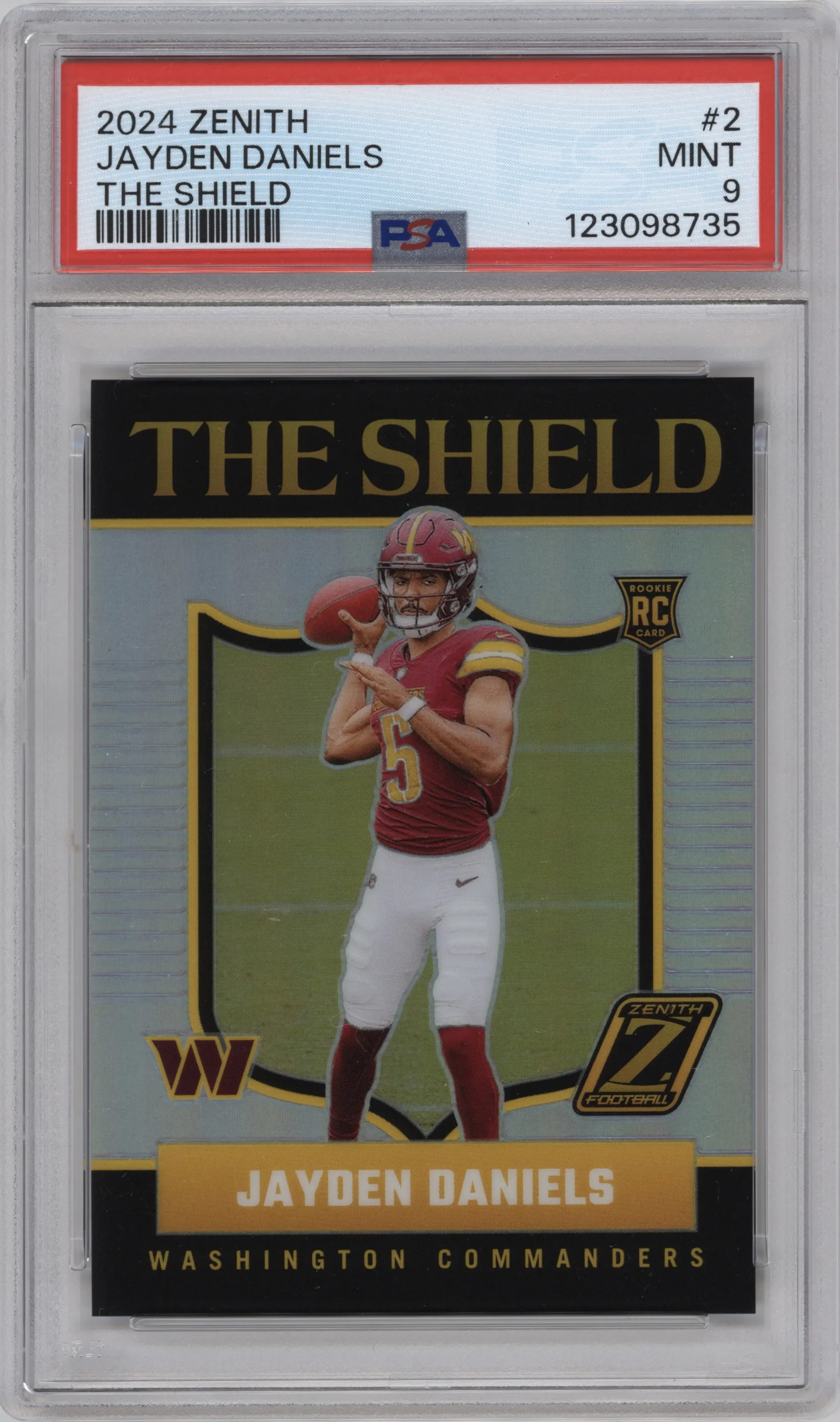 2024 Panini Zenith The Shield Jayden Daniels PSA 9