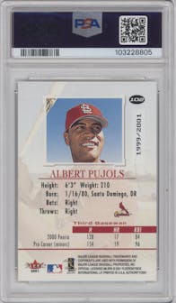 Albert Pujols from the 2001 Fleer Authority set graded by PSA and given an overall grade of 10.