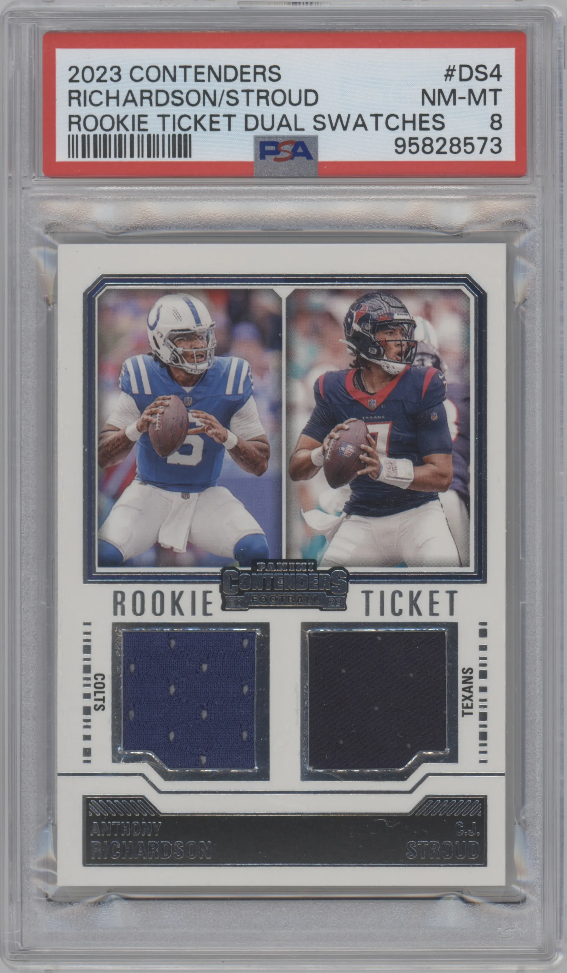 2023 Panini Contenders Rke.Tkt.Dual Swch. Anthony Richardson/C.J. Stroud #DS-4 PSA 8