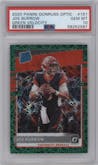 Joe Burrow from the 2020 Panini Donruss Optic set featuring a Green Velocity parallel graded by PSA and given an overall grade of 10.