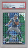 Aidan Hutchinson from the 2022 Panini Mosaic set featuring a Green Mosaic parallel graded by PSA and given an overall grade of 10.