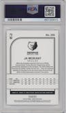 Ja Morant from the 2019-20 Panini NBA Hoops set featuring a Winter parallel graded by PSA and given an overall grade of 10.