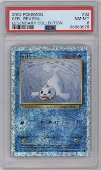 Seel from the 2002 Pokemon  set graded by PSA and given an overall grade of 8.