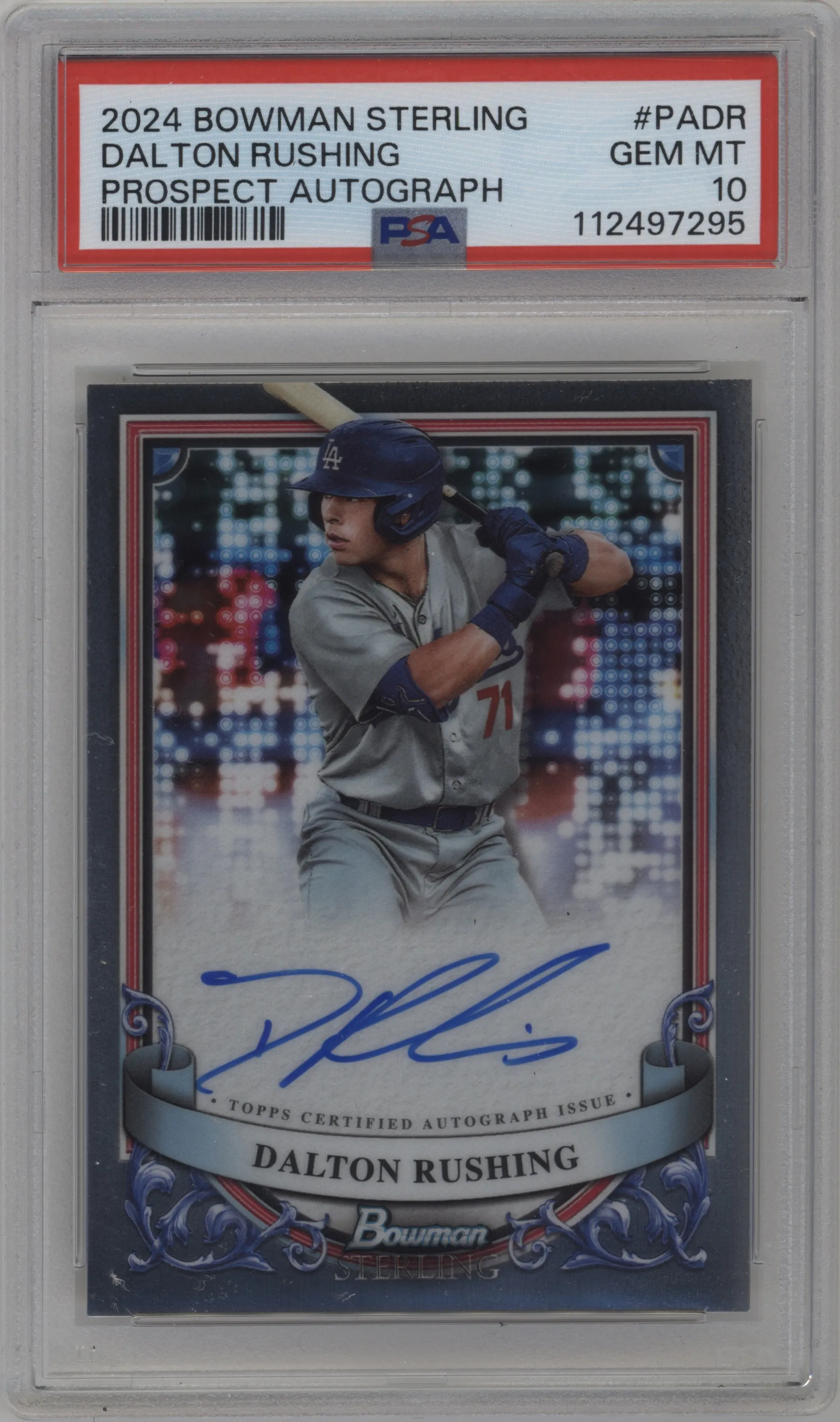 2024 Bowman Sterling Pros.Auto Dalton Rushing #PA-DR PSA 10