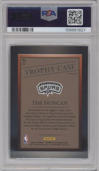 Tim Duncan from the 2023-24 Panini Hoops Premium Stock set graded by PSA and given an overall grade of 10.