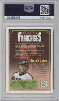 Derek Jeter from the 2023 Topps Finest Flashbacks set graded by PSA and given an overall grade of 10.