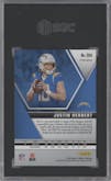 Justin Herbert from the 2020 Panini Mosaic set featuring a Pink Camo parallel graded by SGC and given an overall grade of 10.
