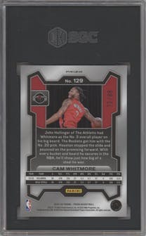 Cam Whitmore from the 2023-24 Panini Prizm set featuring a Choice Red parallel graded by SGC and given an overall grade of 10.
