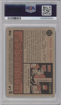 Freddie Freeman from the 2011 Topps Heritage set graded by PSA and given an overall grade of 10.
