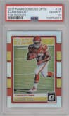 Kareem Hunt from the 2017 Panini Donruss Optic set graded by PSA and given an overall grade of 10.