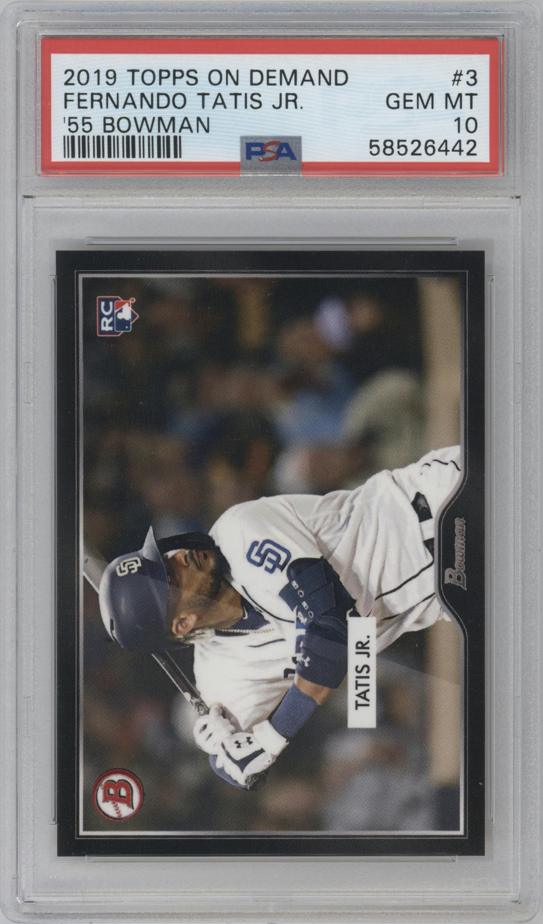 Fernando Tatis Jr. from the 2019 Topps On Demand Set Trading set graded by PSA and given an overall grade of 10.