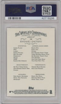 Shohei Ohtani from the 2018 Topps Allen & Ginter set graded by PSA and given an overall grade of 10.