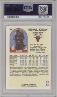 Michael Jordan  from the 1989-90 NBA Hoops  set graded by PSA and given an overall grade of 10.