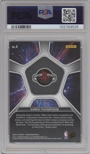 Amen Thompson from the 2023-24 Panini Prizm set featuring a Silver Prizm parallel graded by PSA and given an overall grade of 10.