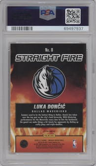 Luka Doncic from the 2020-21 Panini Mosaic set graded by PSA and given an overall grade of 10.