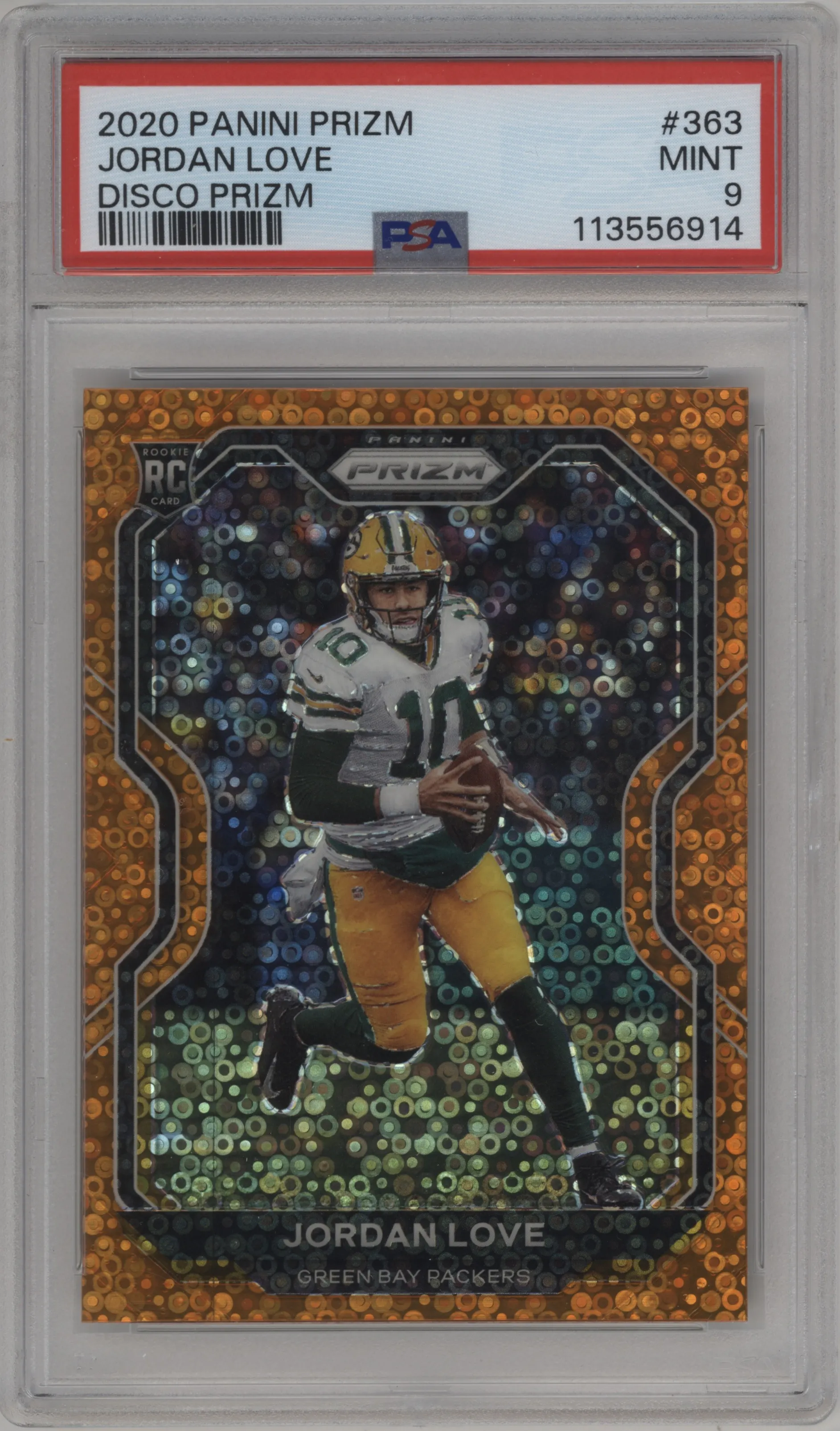 2020 Panini Prizm Jordan Love Disco #363 PSA 9