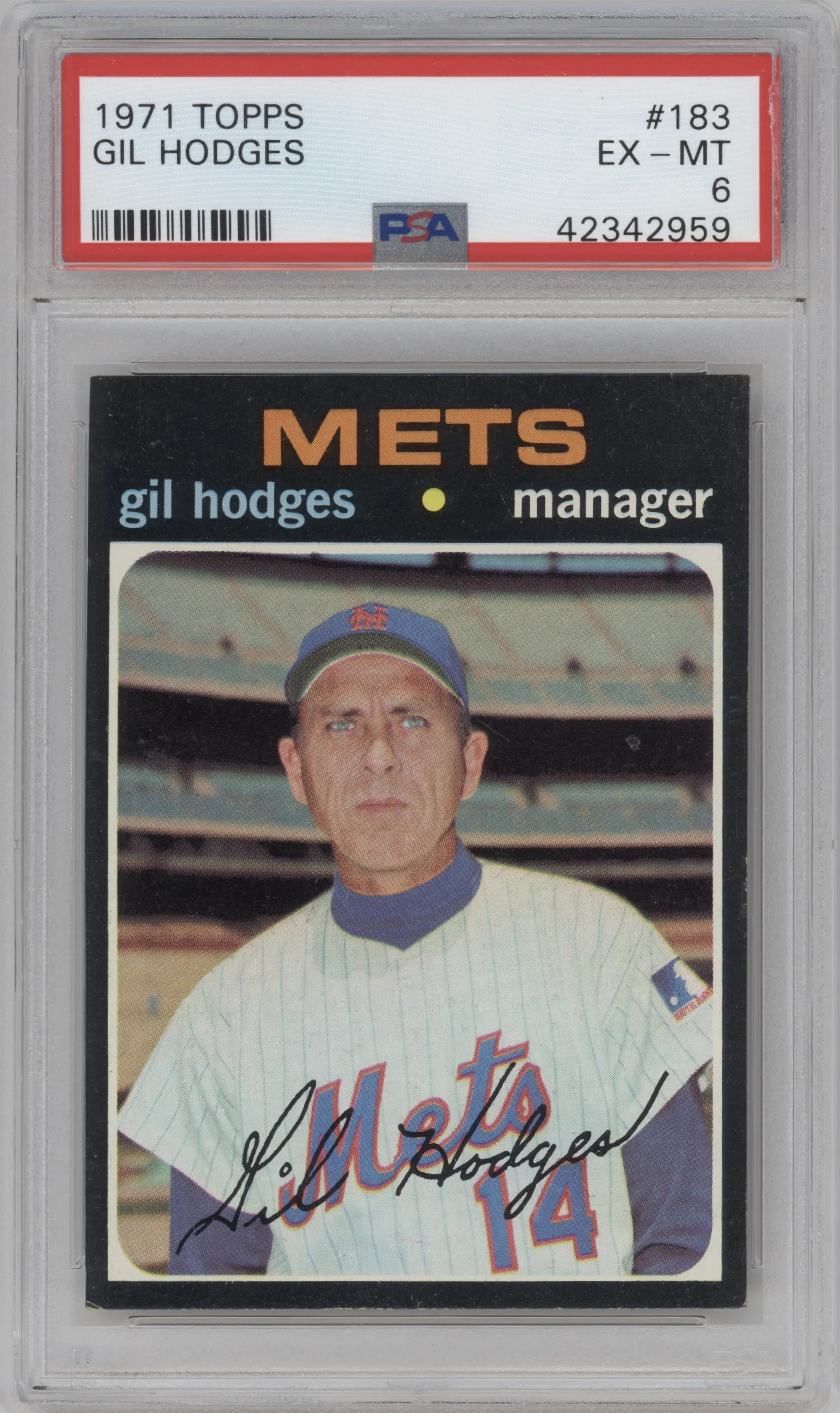 1971 Topps Gil Hodges PSA 6