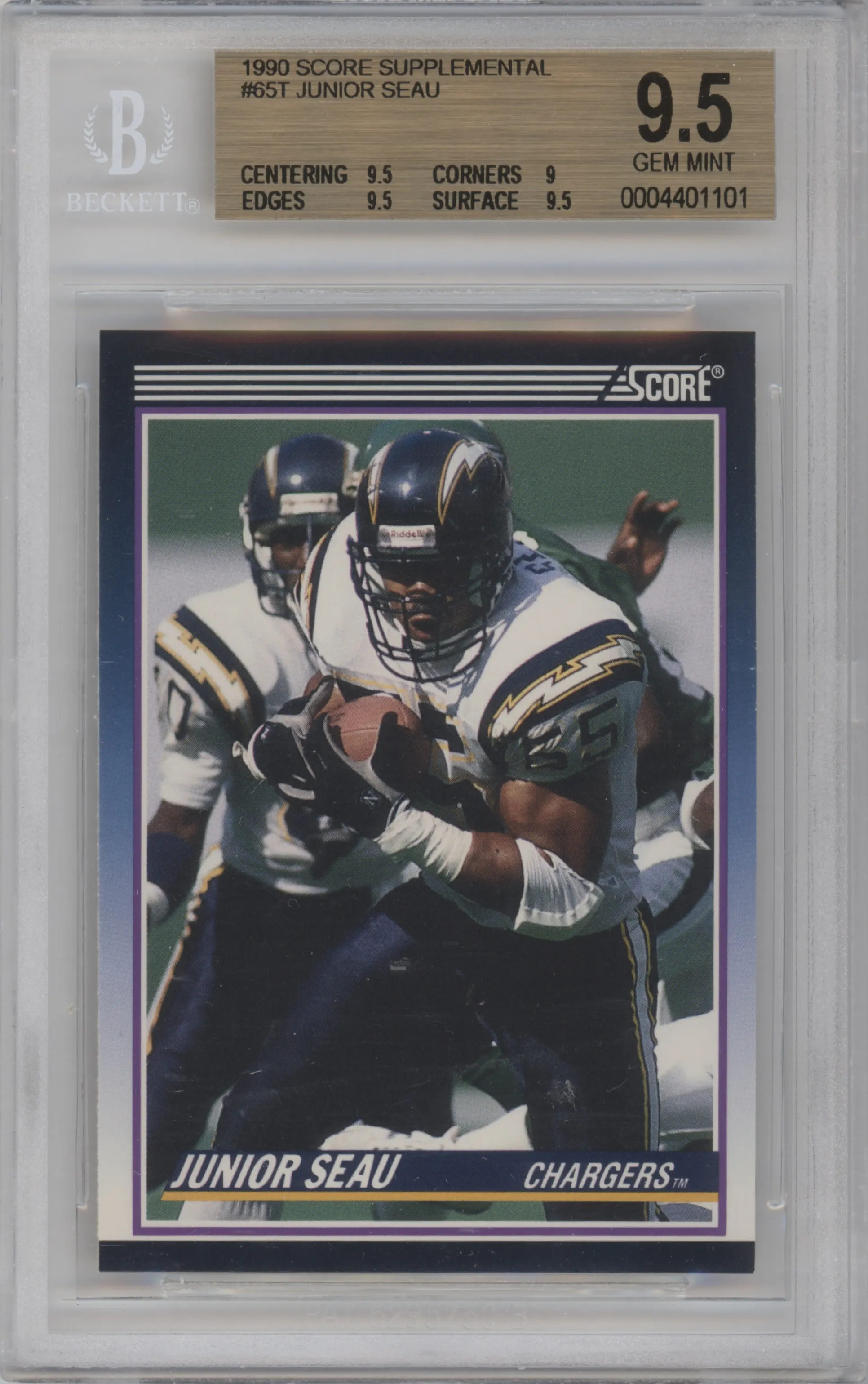 1990 Score Supplemental Junior Seau BGS 9.5