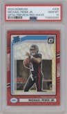 Michael Penix Jr.  from the 2024 Donruss set featuring a Red Wave parallel graded by PSA and given an overall grade of 10.