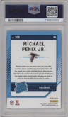 Michael Penix Jr.  from the 2024 Donruss set featuring a Red Wave parallel graded by PSA and given an overall grade of 10.