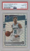 LaMelo Ball from the 2020-21 Panini Donruss Optic set featuring a Fanatics Box Set parallel graded by PSA and given an overall grade of 10.