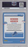 Hendon Hooker from the 2023 Donruss Optic set featuring a Blue Glitter parallel graded by PSA and given an overall grade of 10.