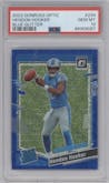 Hendon Hooker from the 2023 Donruss Optic set featuring a Blue Glitter parallel graded by PSA and given an overall grade of 10.