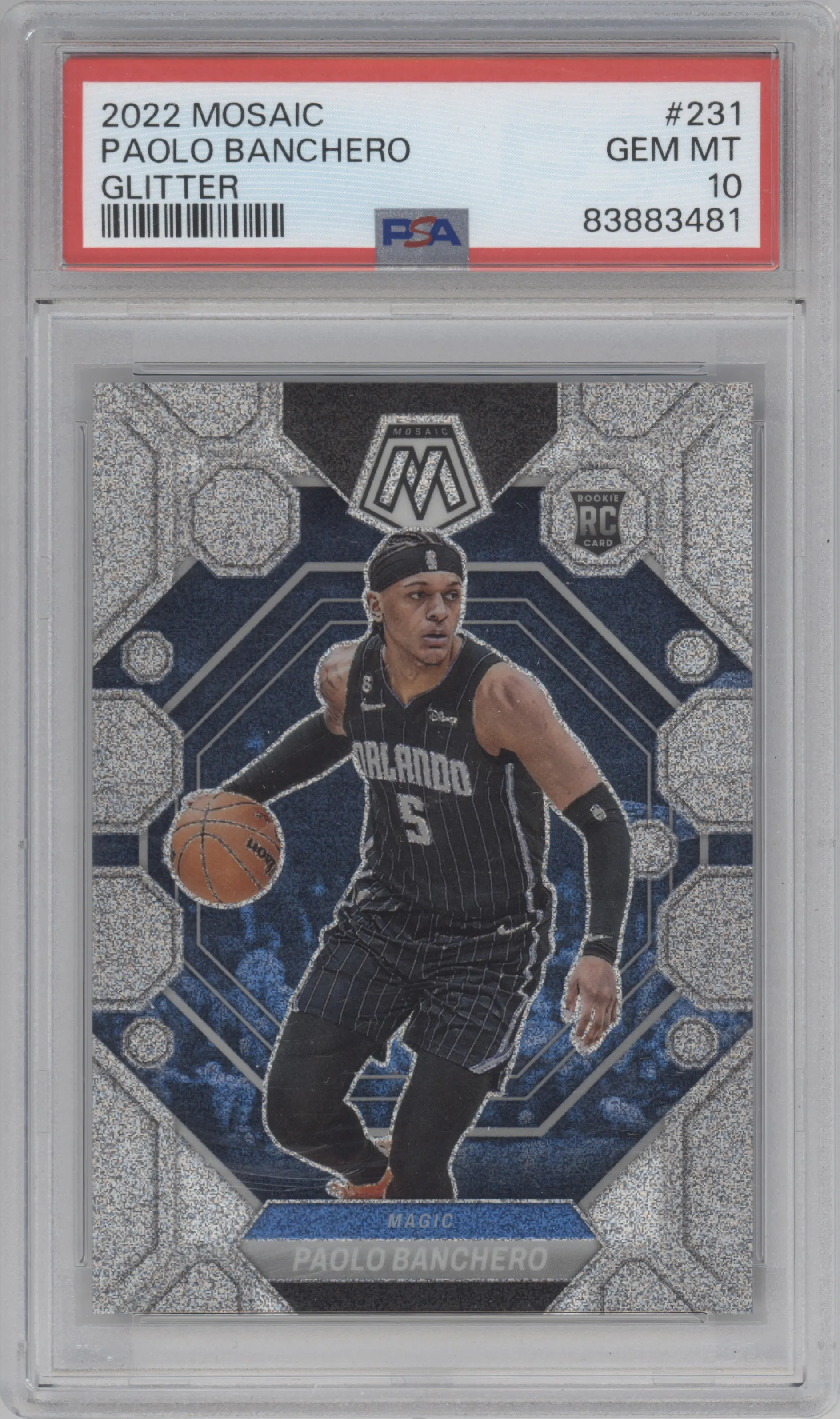 2022 Panini Mosaic Paolo Banchero Glitter Mosaic PSA 10