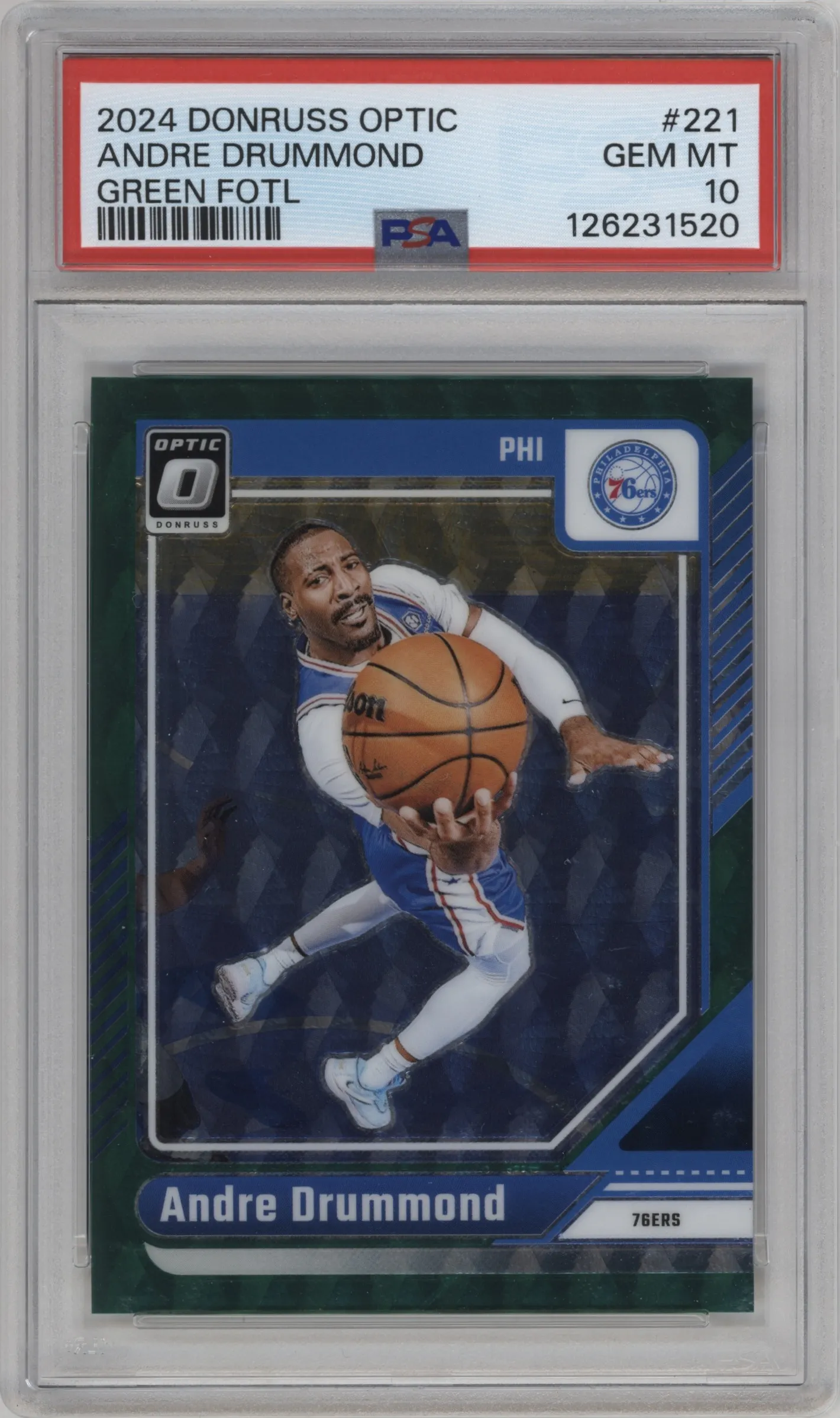 2024 Donruss Optic Andre Drummond Green PSA 10