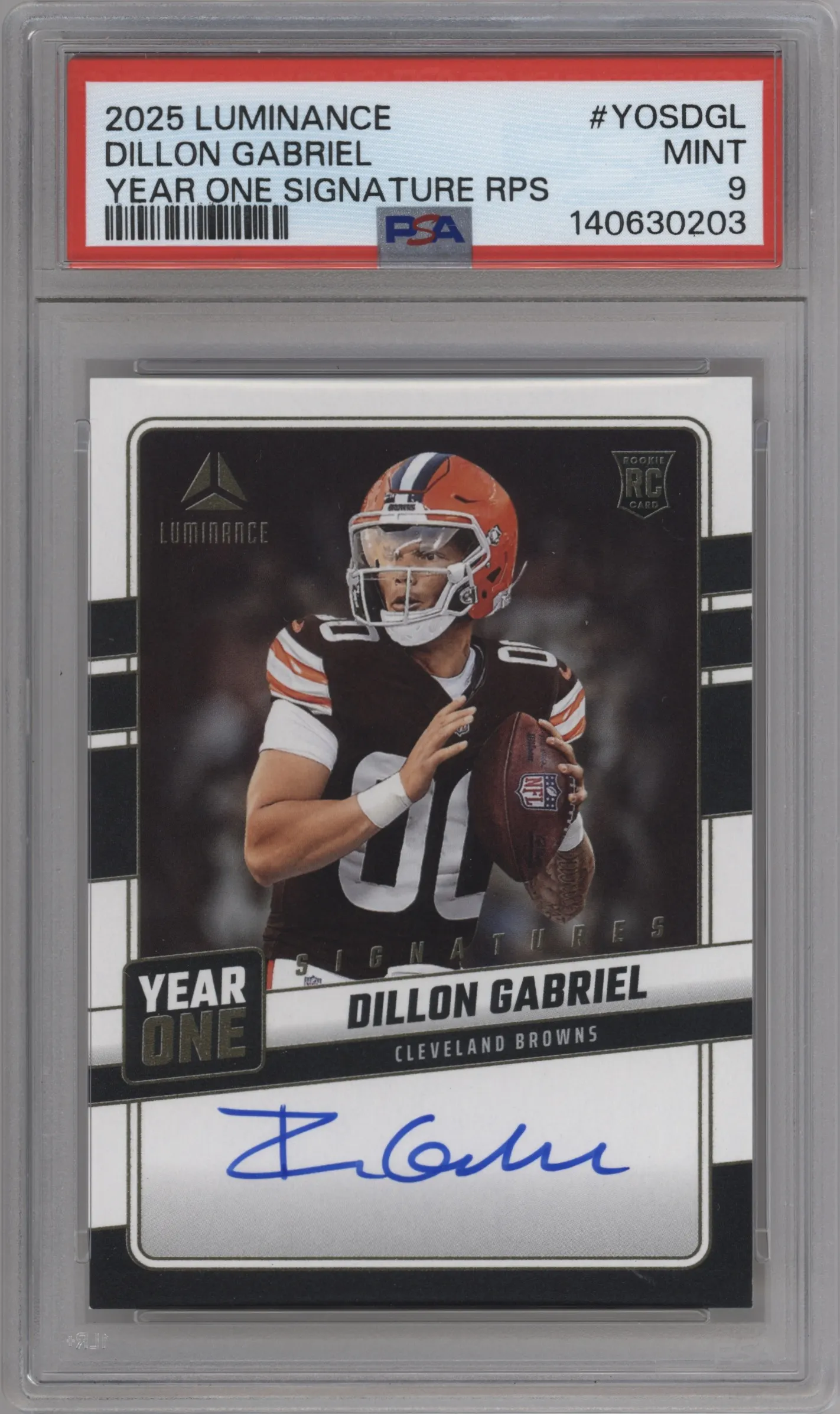 2025 Panini Luminance Year One Sig.RPS Dillon Gabriel PSA 9