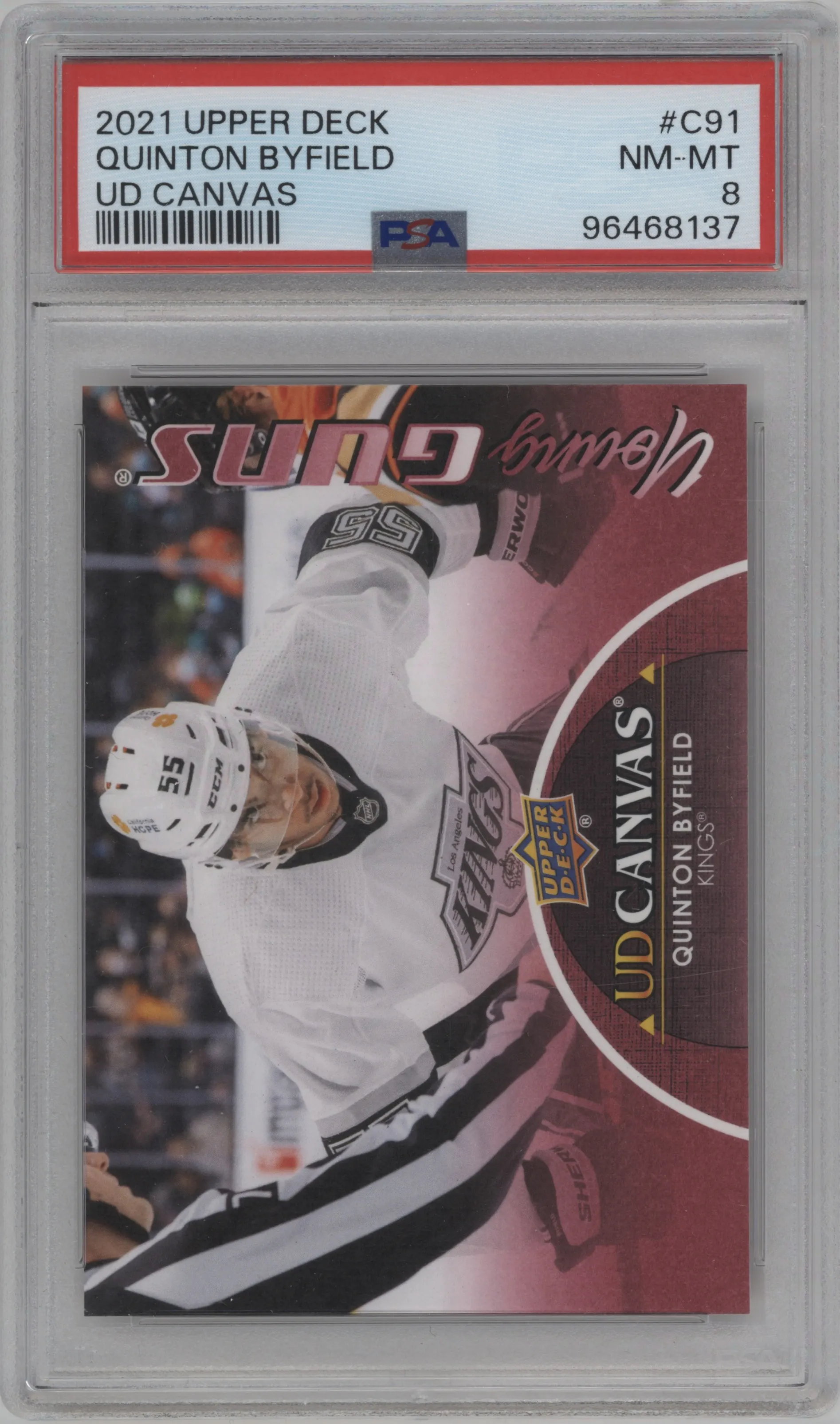 2021 Upper Deck Series 1 UD Canvas Quinton Byfield #C91 PSA 8