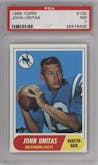 John Unitas from the 1968 Topps set graded by PSA and given an overall grade of 7.