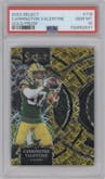 Carrington Valentine from the 2023 Panini Select set featuring a Gold Prizm parallel graded by PSA and given an overall grade of 10.