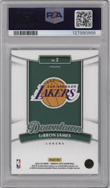 LeBron James from the 2024-25 Donruss Optic set graded by PSA and given an overall grade of 10.