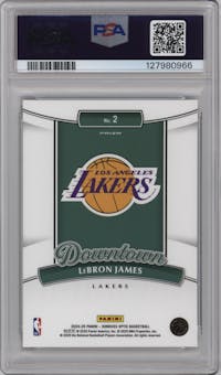LeBron James from the 2024-25 Donruss Optic set graded by PSA and given an overall grade of 10.