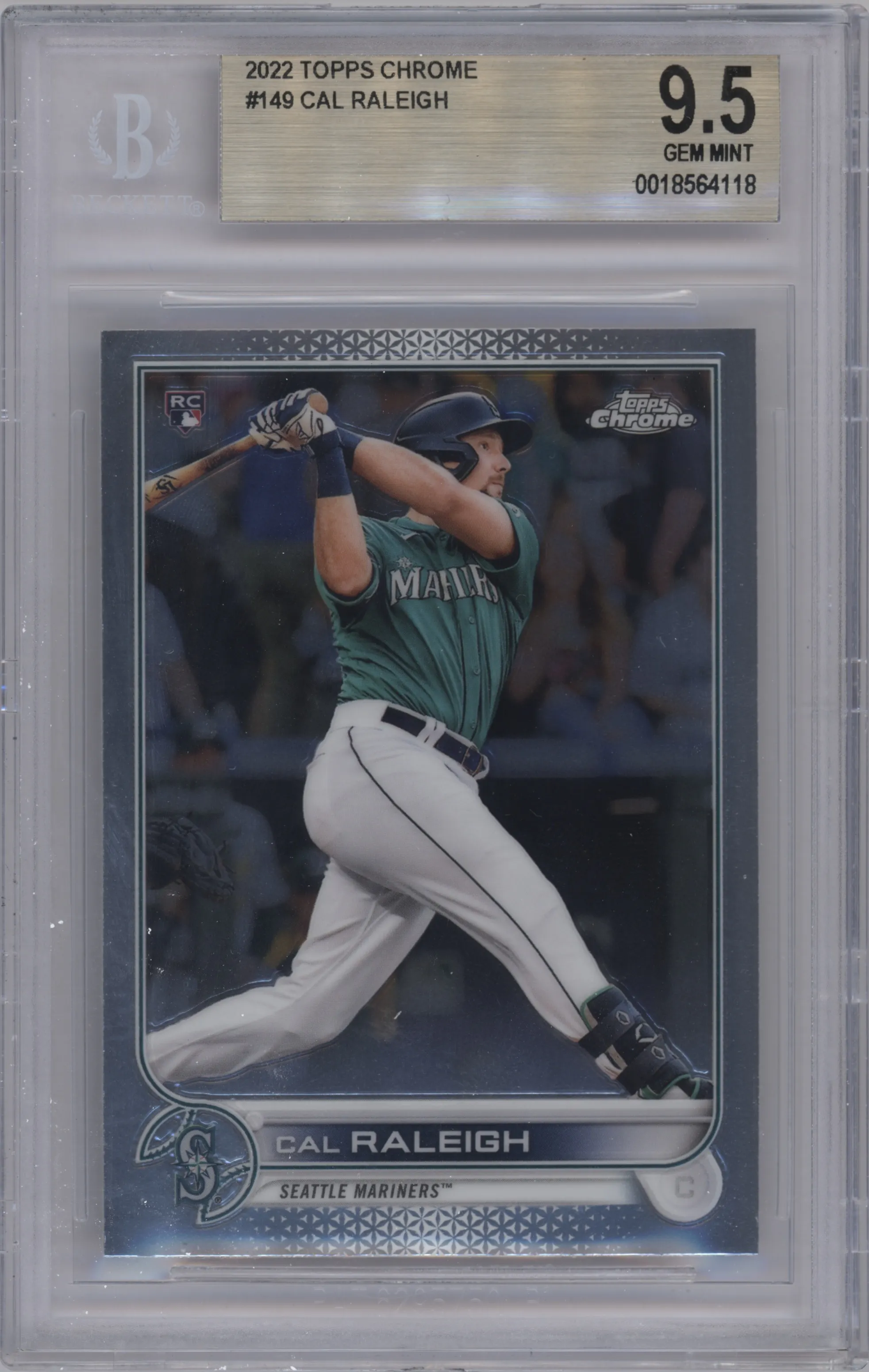 2022 Topps Chrome Cal Raleigh #149 BGS 9.5