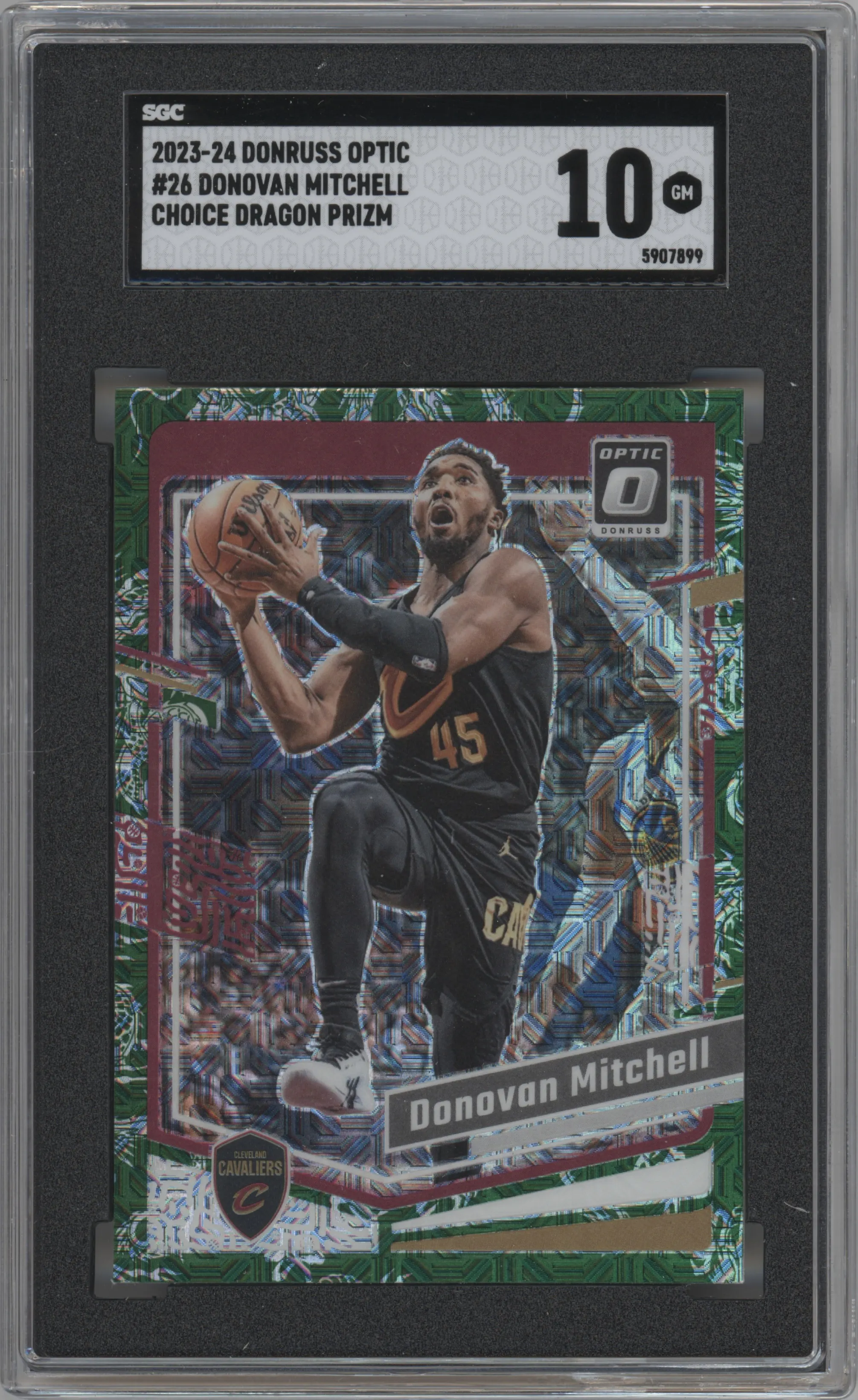 2023 Donruss Optic Donovan Mitchell Choice Dragon SGC 10