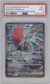 Roaring Moon ex from the 2023 Pokemon SV set graded by PSA and given an overall grade of 9.