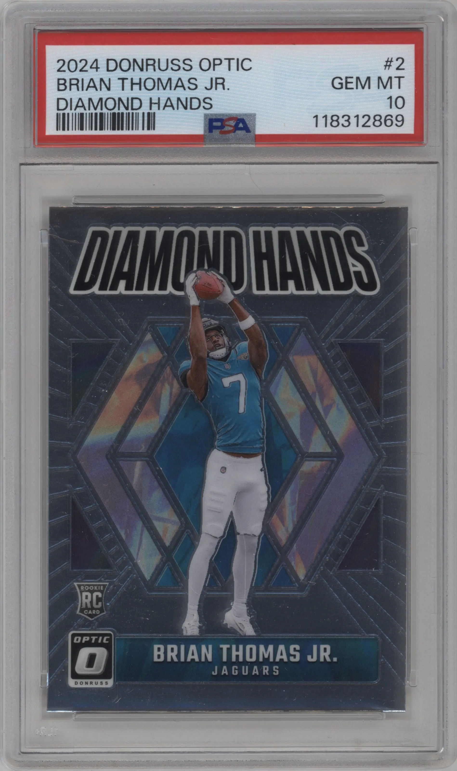 2024 Donruss Optic Diamond Hands Brian Thomas Jr. #2 PSA 10