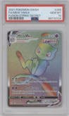 Mew VMax from the 2021 Pokemon SWSH set graded by PSA and given an overall grade of 10.