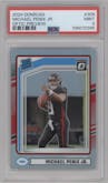 Michael Penix Jr.  from the 2024 Donruss set graded by PSA and given an overall grade of 9.
