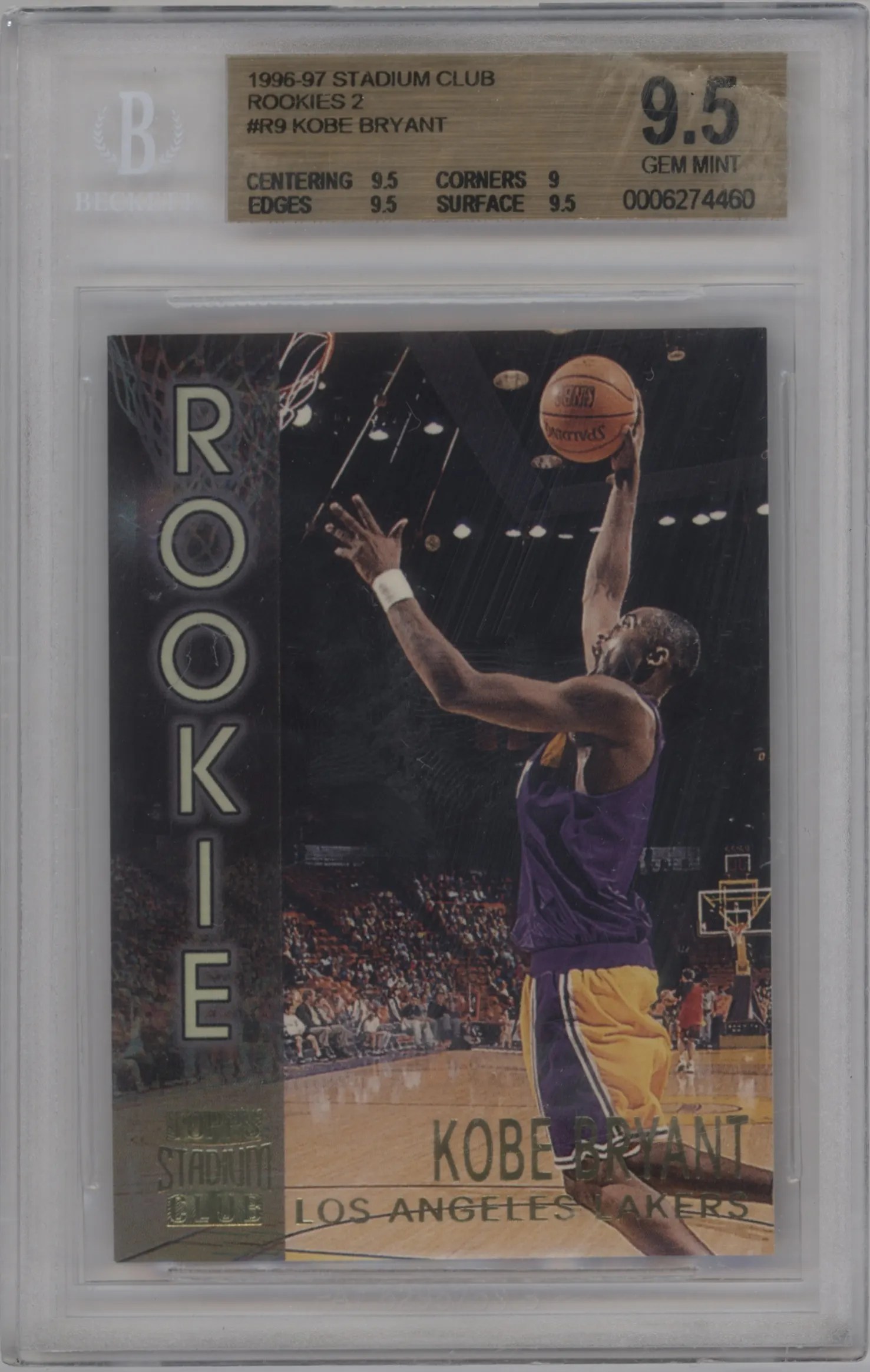 1996 Stadium Club Rookies II Kobe Bryant #R9 BGS 9.5
