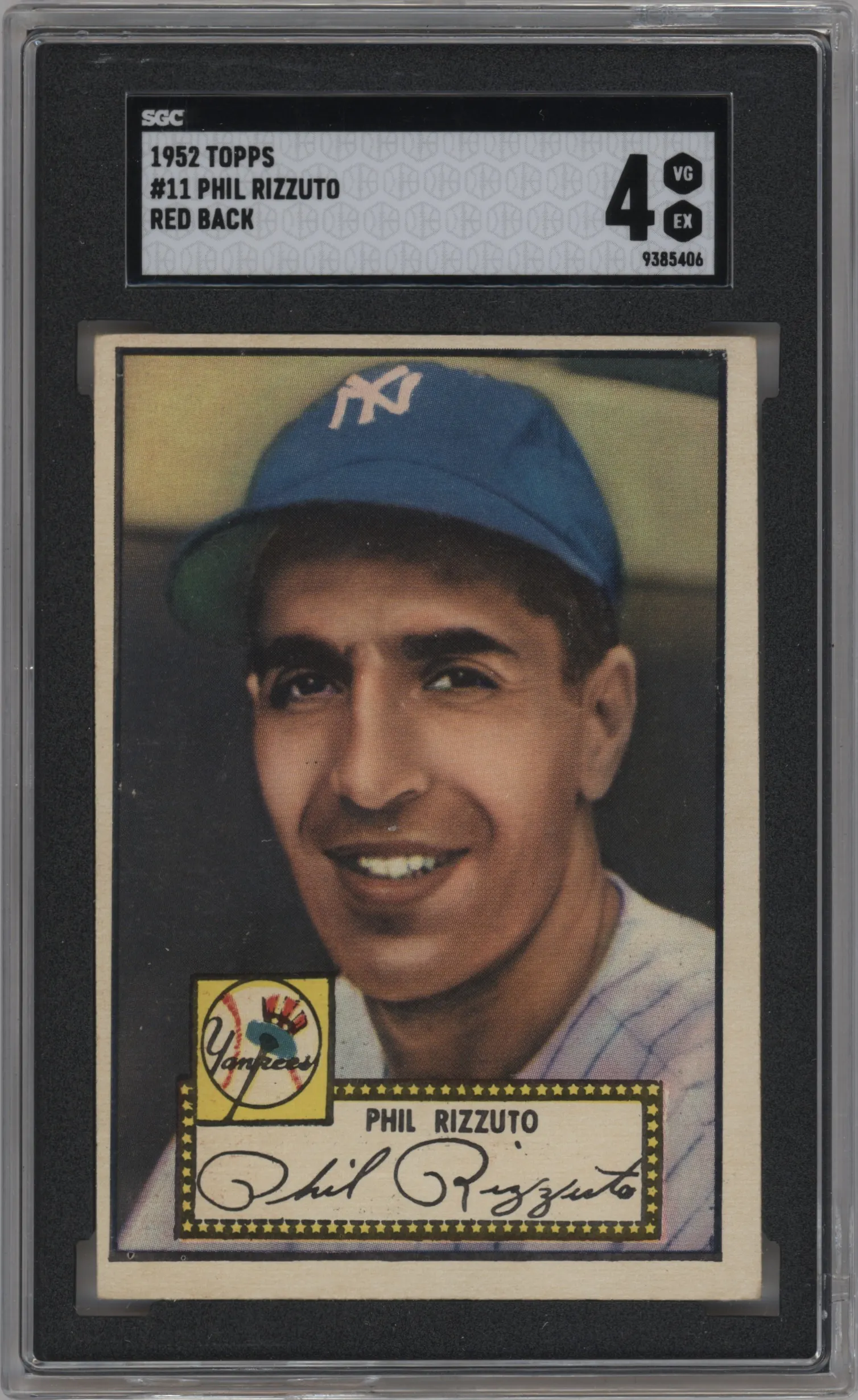 1952 Topps Phil Rizzuto Red Back #11 SGC 4
